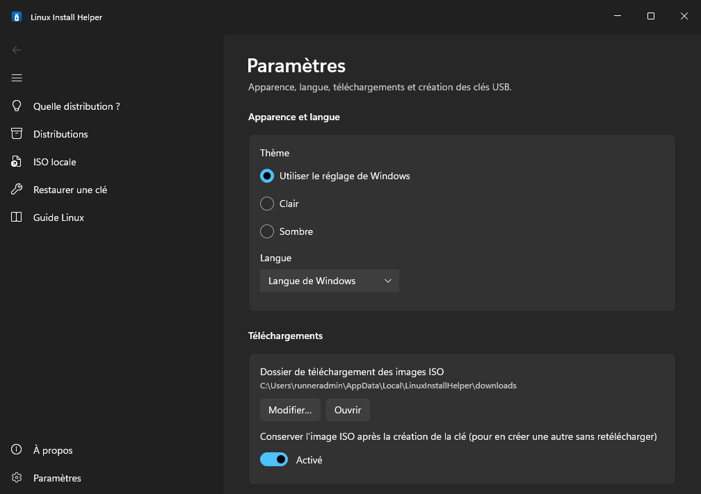 Paramètres
